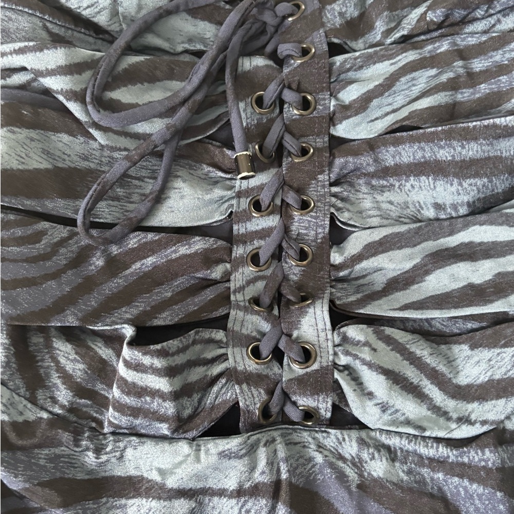 Zebra Print One Piece Swimsuit - Picture 2 of 8